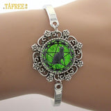 White Horse art photo Glass Dome Bracelet