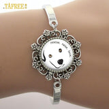 White Horse art photo Glass Dome Bracelet
