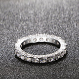 White Color Inlay Cubic Zircon Ring