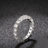 White Color Inlay Cubic Zircon Ring