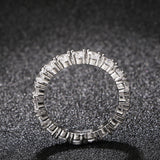 White Color Inlay Cubic Zircon Ring