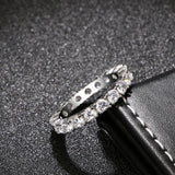 White Color Inlay Cubic Zircon Ring