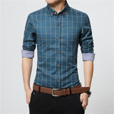 Plaid Cotton Long Sleeve Shirt