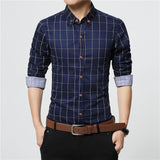 Plaid Cotton Long Sleeve Shirt