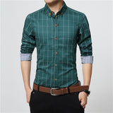 Plaid Cotton Long Sleeve Shirt