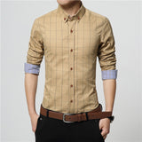 Plaid Cotton Long Sleeve Shirt