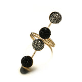 Vintage Antique Gold Black Rhinestone Rings