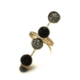 Vintage Antique Gold Black Rhinestone Rings