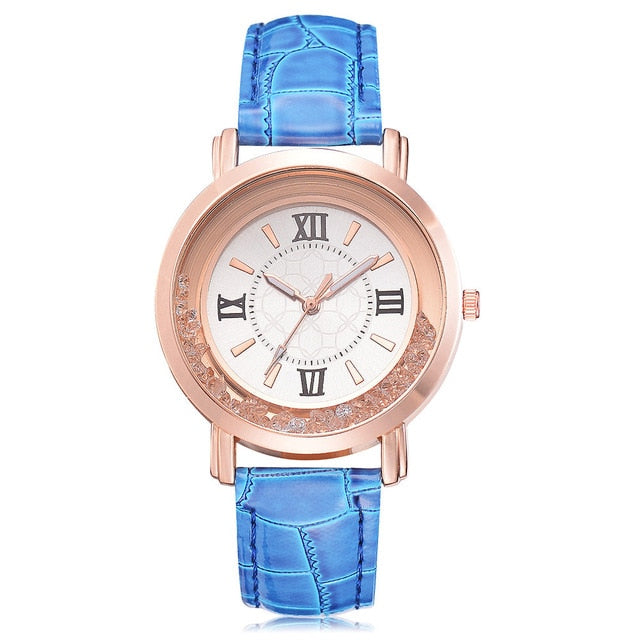 Rhinestone Alloy Analog Quartz Watch