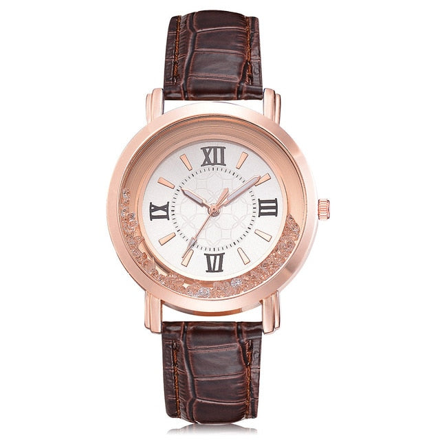 Rhinestone Alloy Analog Quartz Watch
