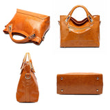 Women Oil Wax Leather Shoulder Bag