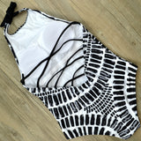 Large Size High Neck Bandage  Beachwear