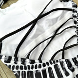 Large Size High Neck Bandage  Beachwear