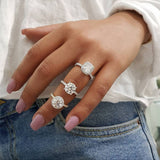 Zircon Crystal  Zinc Alloy Women Ring