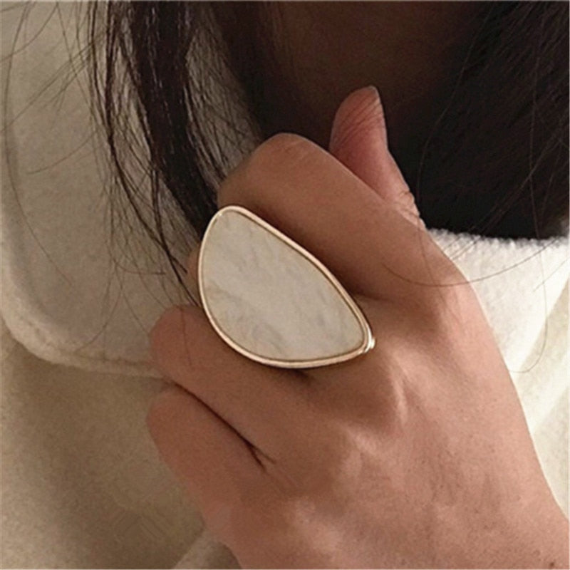 Acetate Plate Adjustable Ring Oval Shape Ring