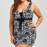 Dot Bandage Floral Print Bathing Suit