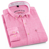 Men Shirt Long Sleeve Cotton And Linen Turn-Down