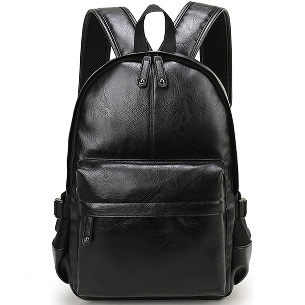 Leather Waterproof Travel Anti-theft Backpack