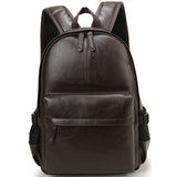 Leather Waterproof Travel Anti-theft Backpack