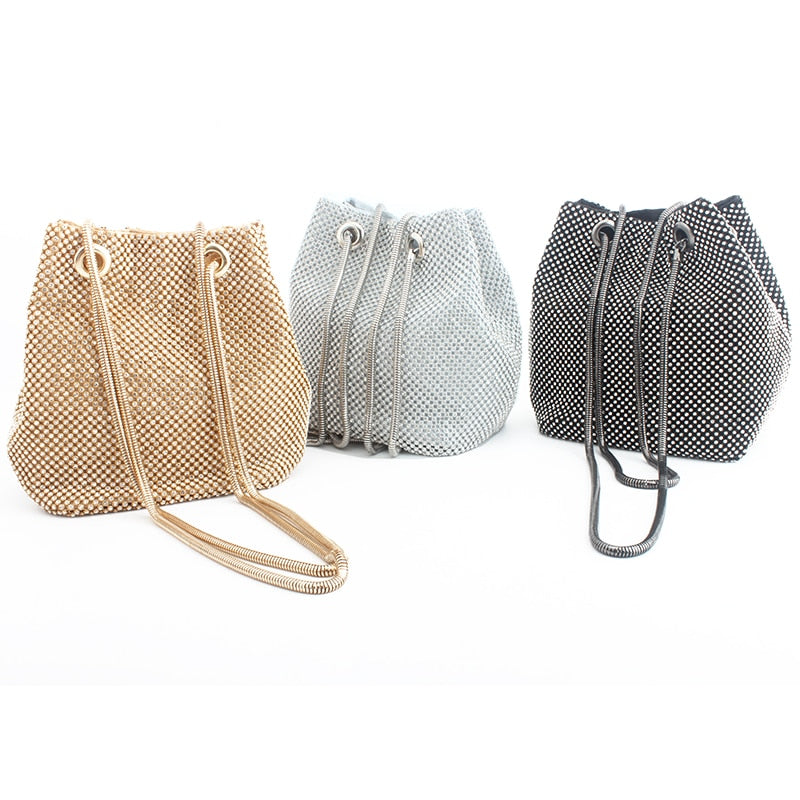 Luxury Diamond Small Satin Party Bag