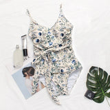 One Piece Womens  Swim Wear Deep V Neck