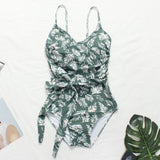 One Piece Womens  Swim Wear Deep V Neck