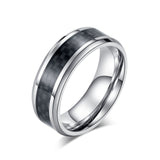 Stainless Steel Carbon Fiber Ring for Men