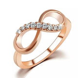 Fashion Alloy Crystal Rings Gold Color Infinity Ring