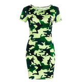 Fashion Slim Casual Camouflage Military Dress