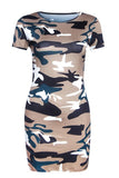 Fashion Slim Casual Camouflage Military Dress