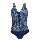 Slim Fit Printed Women One-Piece Swimsuit