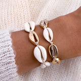 Gold Color Cowrie Shell Bracelets for Women