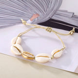 Gold Color Cowrie Shell Bracelets for Women