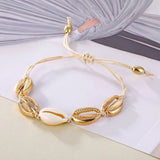 Gold Color Cowrie Shell Bracelets for Women