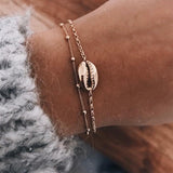 Gold Color Cowrie Shell Bracelets for Women